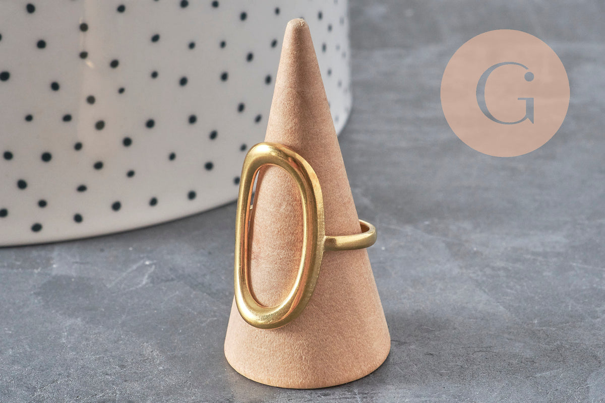 PHOTOS TO BE REDONE VARIATION TO BE TAKEN Oval ring 304 stainless steel gold IP Size 57, x1 (G11154) VALID