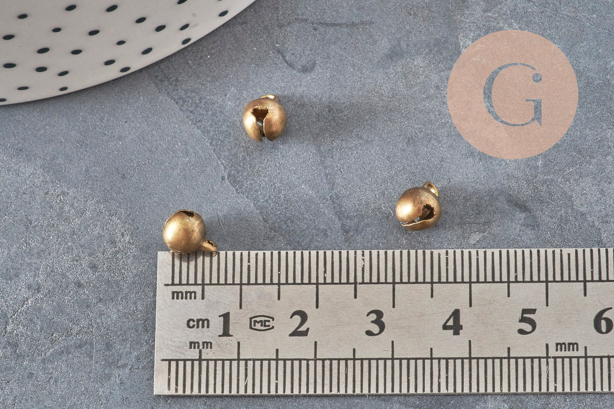 Grelot clochette laiton bronze 8mm, x10 (G11345)