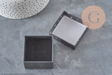 Boite carrée cadeau carton noir galaxie argent 5.3cm, x1 (G11332)