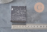 Boite carrée cadeau carton noir galaxie argent 5.3cm, x1 (G11332)