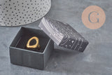 Boite carrée cadeau carton noir galaxie argent 5.3cm, x1 (G11332)