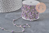 Chaine satellite acier 304 inoxydable platine violet 4.5mm, x1 mètre (G11337)