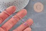 Chaine satellite acier 304 inoxydable platine violet 4.5mm, x1 mètre (G11337)