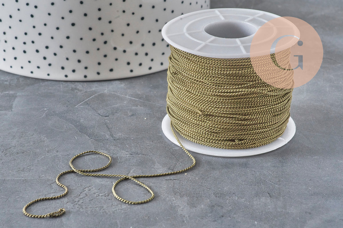 Chaine fine serpent laiton bronze 1mm, x 5mètres (G11334)