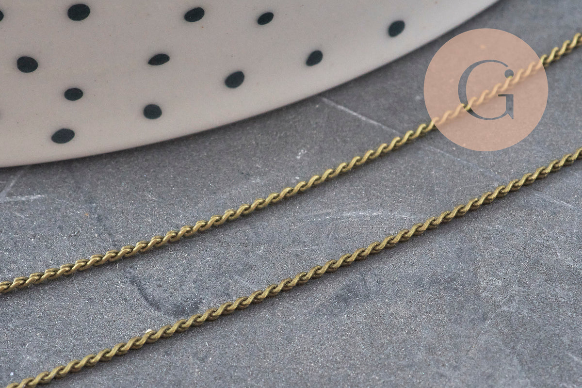 Chaine fine serpent laiton bronze 1mm, x 5mètres (G11334)
