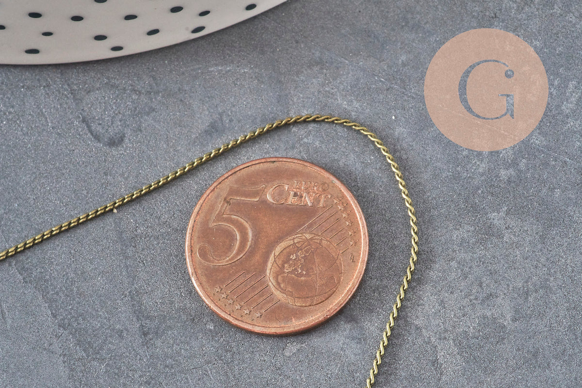 Chaine fine serpent laiton bronze 1mm, x 5mètres (G11334)