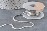 Chaine maille Herringbone acier 304 inoxydable platine 4mm, x1 mètre (G11335)