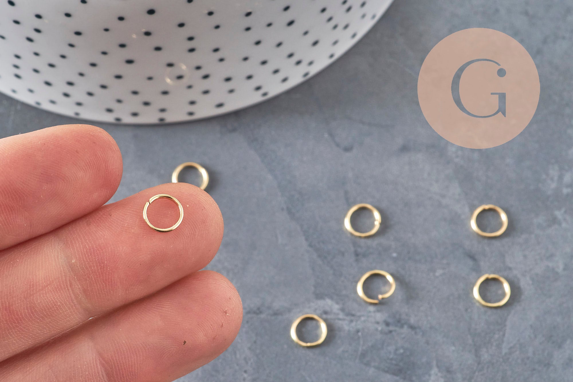 Round closed rings, 304 stainless steel, gold-plated, 7mm/0.8mm, x10 (G11230)