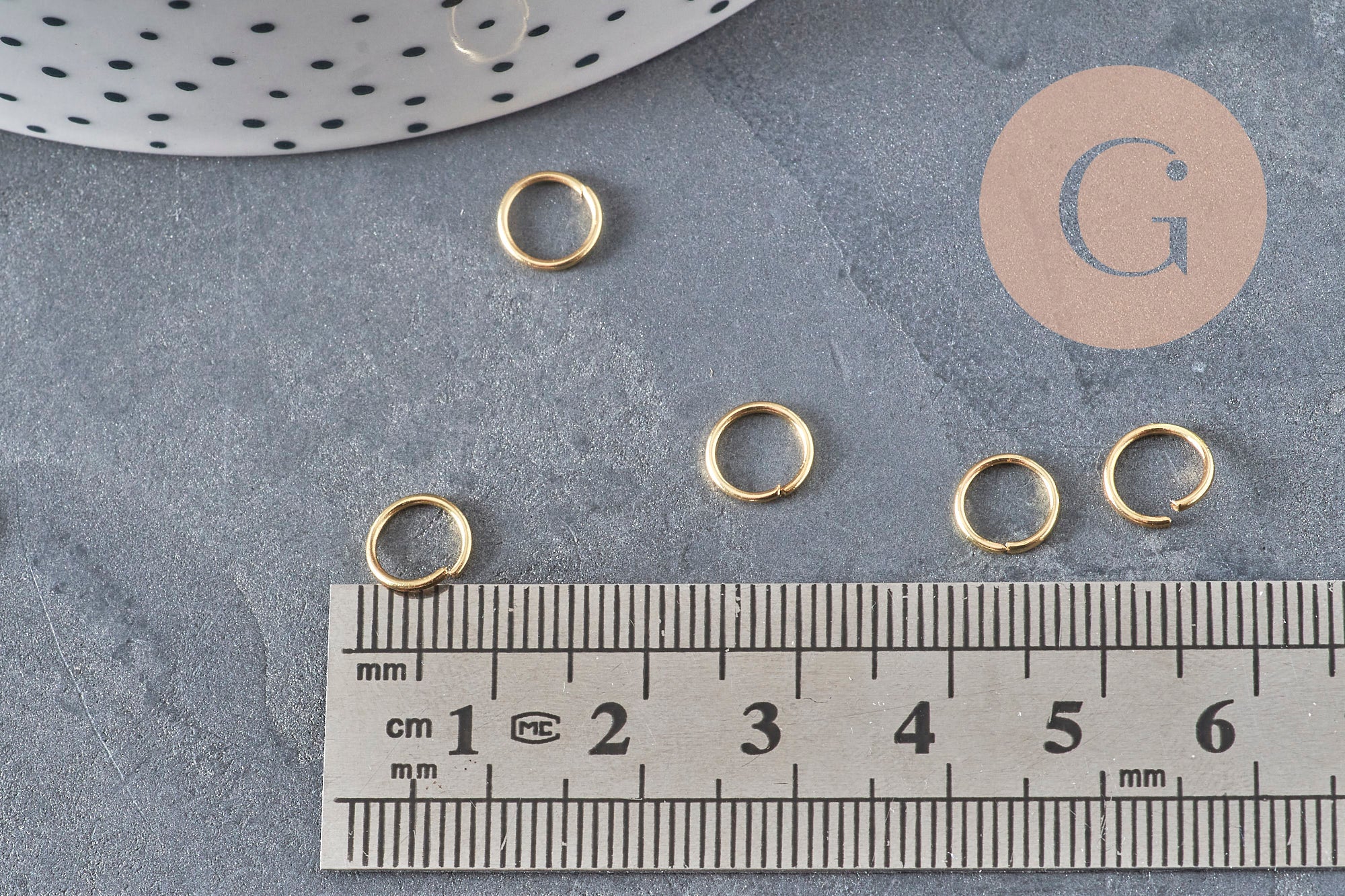 Round closed rings, 304 stainless steel, gold-plated, 7mm/0.8mm, x10 (G11230)