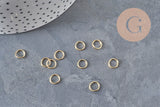 Round closed rings, 304 stainless steel, gold-plated, 7mm/0.8mm, x10 (G11230)