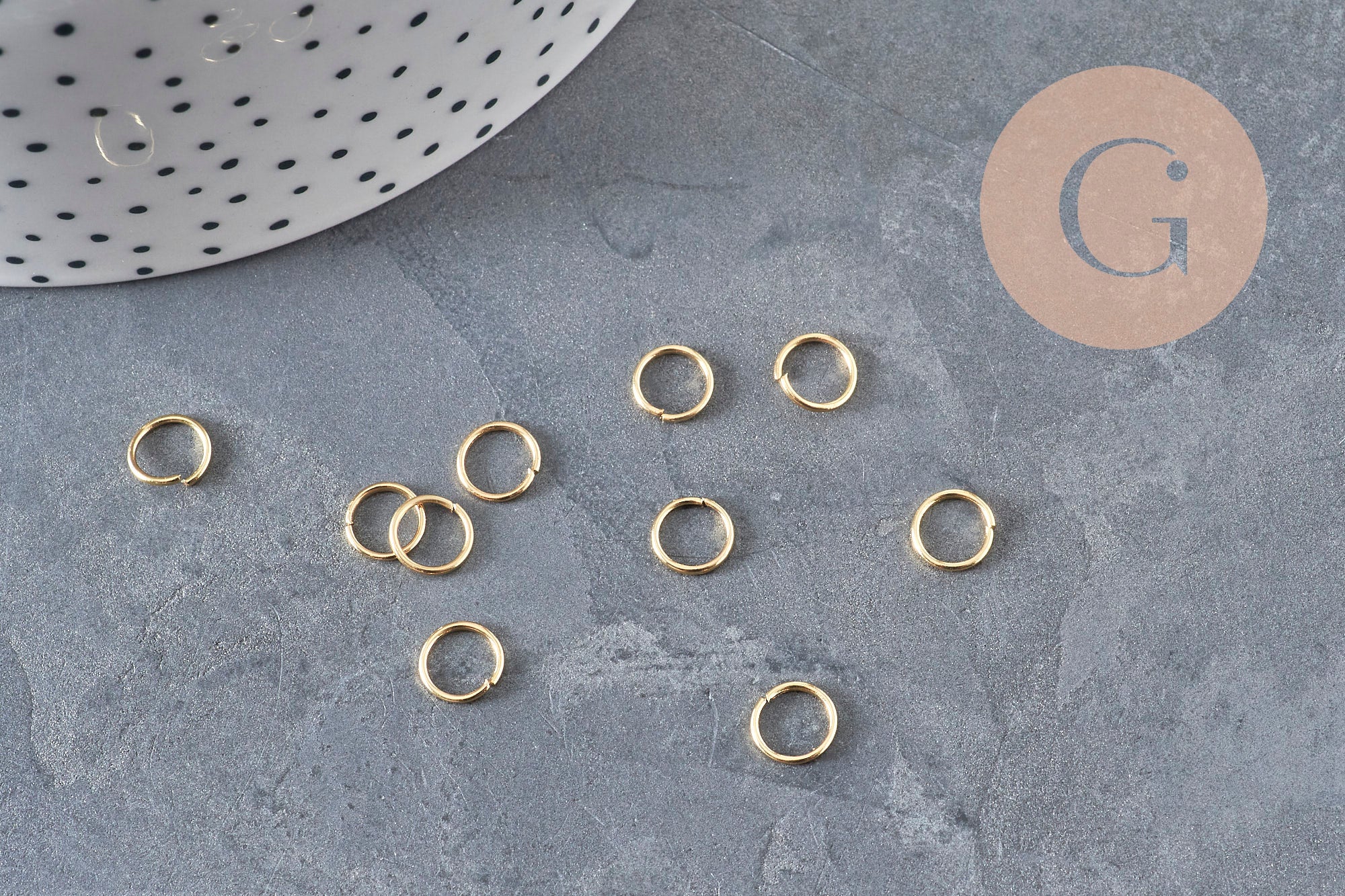 Round closed rings, 304 stainless steel, gold-plated, 7mm/0.8mm, x10 (G11230)