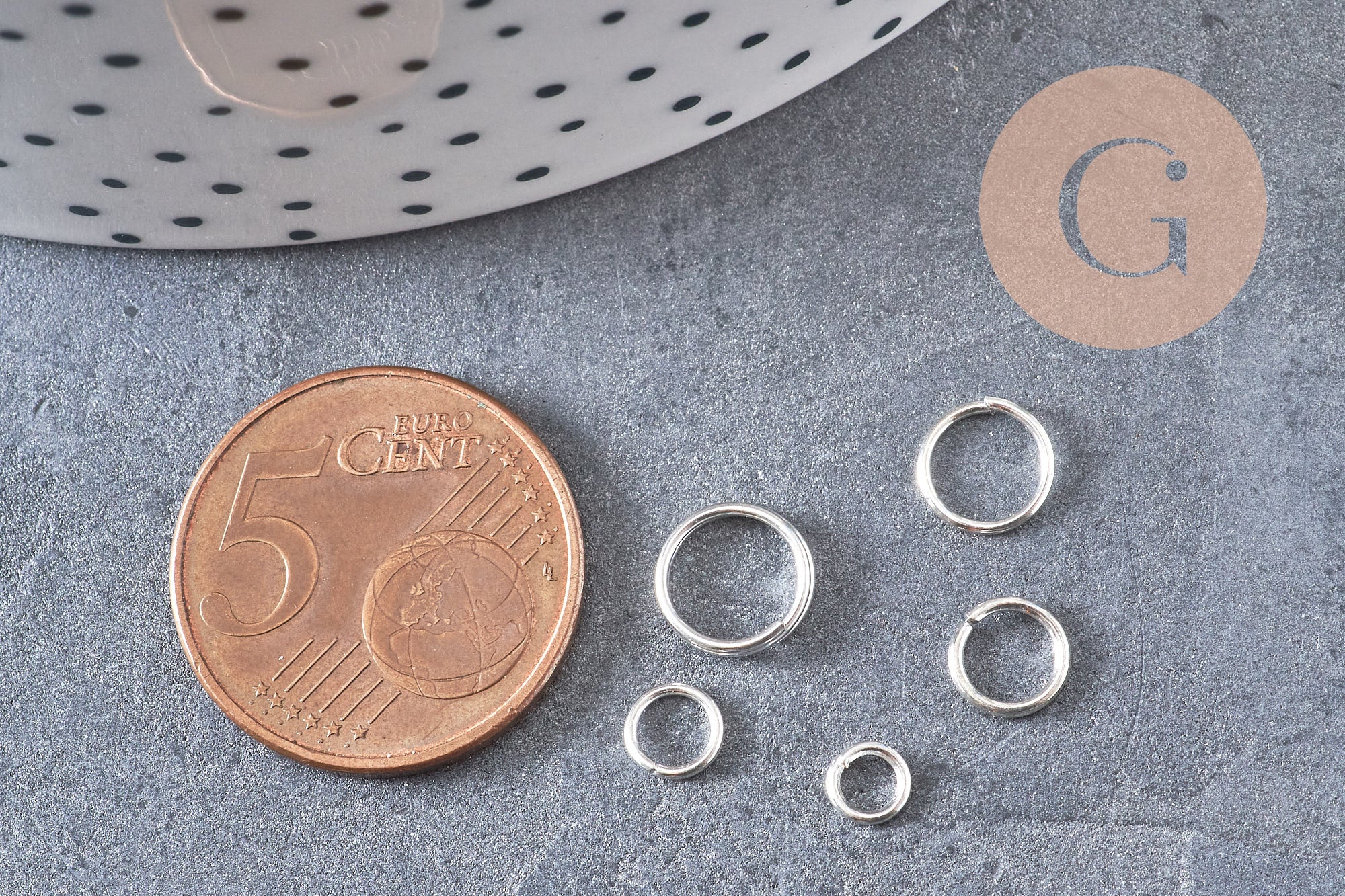 Anneaux ouverts fer argent tailles différentes, x10gr (G2377)