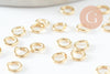 Anneaux ouverts ronds laiton doré 24K 4x0.8mm, x50 (G9896)