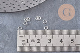 Anneaux ronds acier 304 inoxydable argenté 3.5mm x0.6mm, x 50 anneaux (G10861)