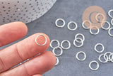 Anneaux ronds acier 304 inoxydable argenté 8mm x 1.2mm, x50 (G10926)