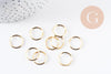 Anneaux ronds ouverts acier 304 inoxydable doré 15x1.2mm, x10 (G10092)