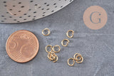 Anneaux ronds acier 304 inoxydable doré 5mmx0.7mm, x10 ou x50 (G3239)