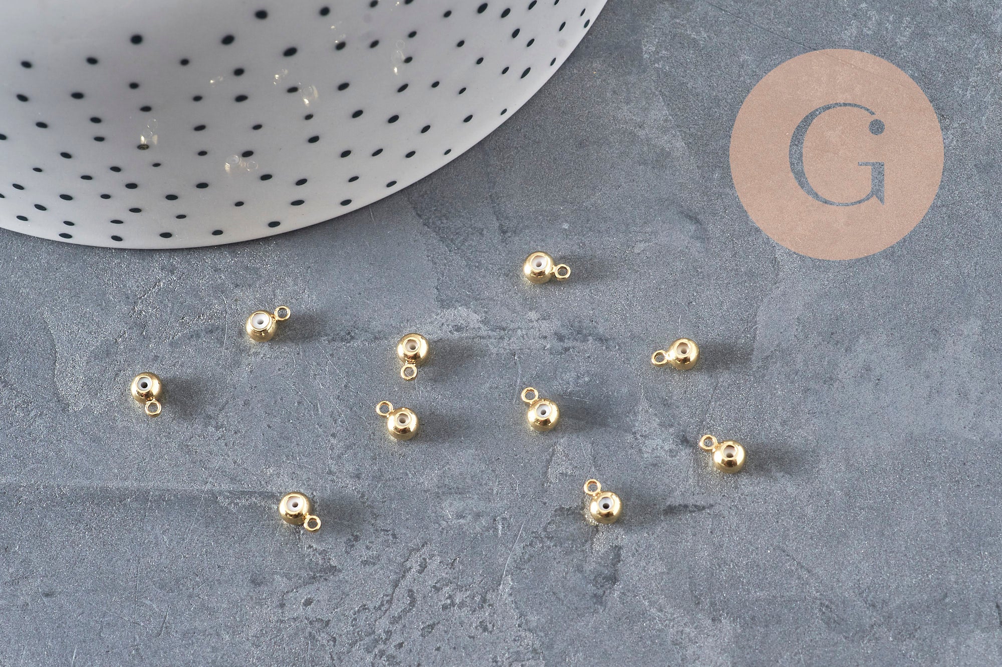 Rubber bail for brass pendant 6.5x3.5mm, x10 (G11231)