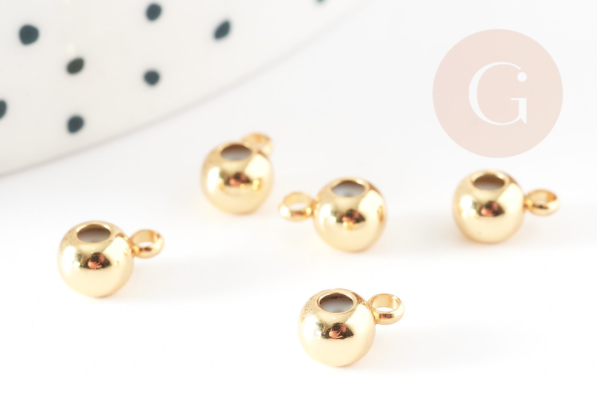 Attache bélière pour pendentif laiton doré 7mm, x5 (G9230)