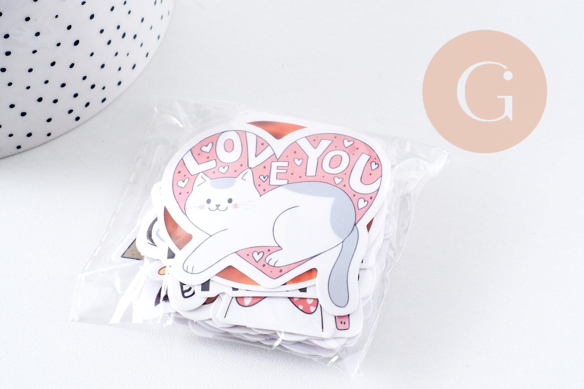 Autocollant chats variés 40x70mm, x50 (G10539)