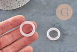 Bague quartz rose naturel 17-21mm, x1 (G11411)-Bague-Gingerlily Perles
