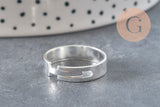 Anillo ajustable personalizable en acero inoxidable dorado 18mmx10mm, x2 (G6870)