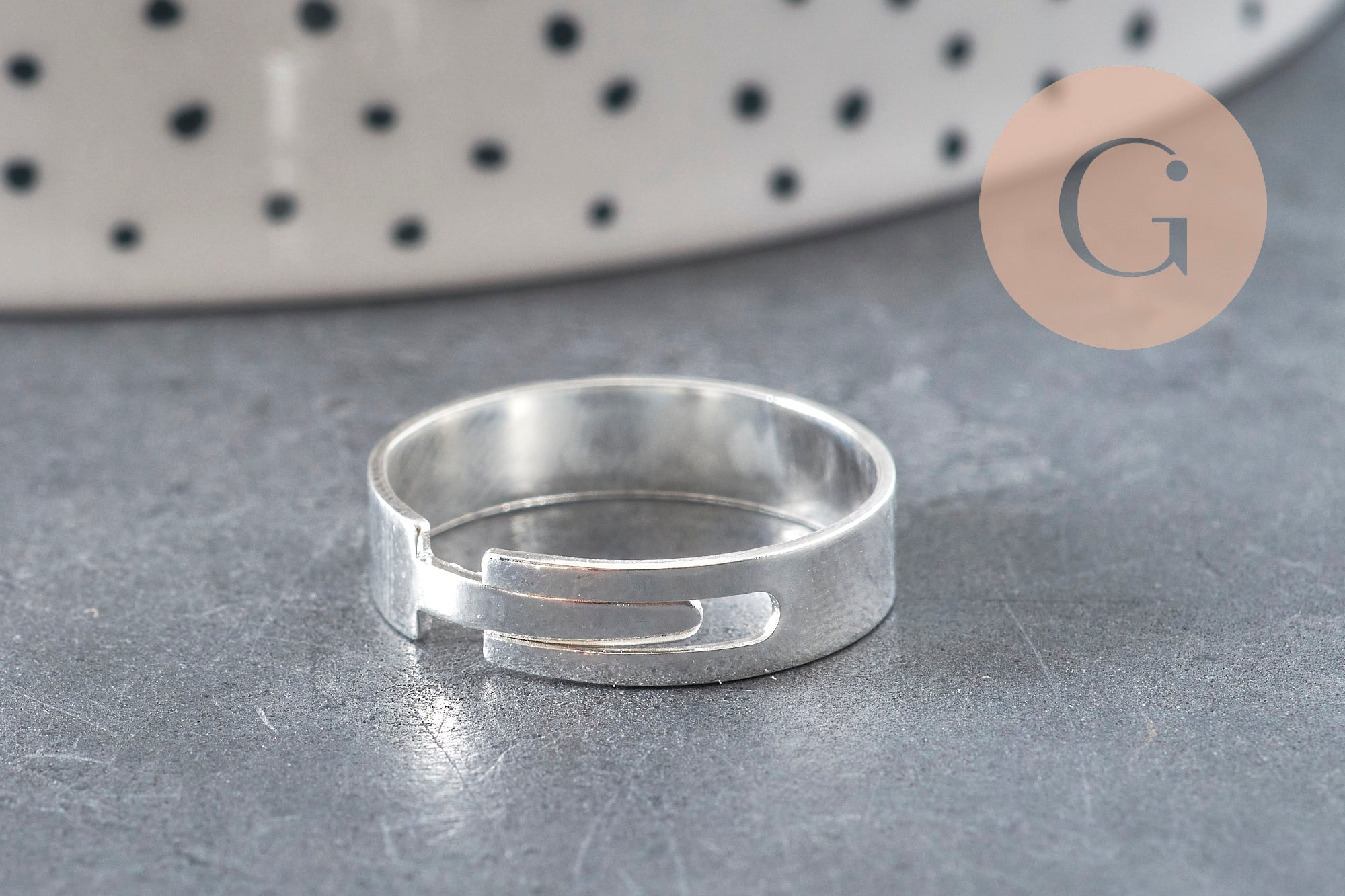 Anillo ajustable personalizable en acero inoxidable dorado 18mmx10mm, x2 (G6870)