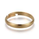 Bague réglable personnalisable acier doré inoxydable 18mm, x2 (G6059)