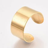 Bague réglable personnalisable acier doré inoxydable 18mmx10mm, x2 (G6870)