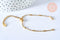 Base de bracelet fine maille tube acier inoxydable 304 doré 14k avec anneaux 16mm, x1 (G4967)