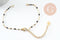 Base de bracelet réglable chaine acier 304 doré inoxydable résine noire 16.2cm, x1 (G9592)