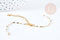 Base de bracelet réglable chaine résine blanche acier doré 14k inoxydable 16.2cm, x1 (G8623)