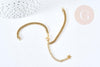 Base de bracelet réglable maille plate diamantée acier doré 304 inoxydable 16cm, acier doré inoxydable, x1 (G8625)