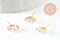 Boucles puces laiton doré cristal, x2 (G1510)