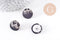 Bouton ancien recouvert polyester noir et blanc 16mm, x1 (G10149)