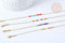 Bracelet Perles rocailles multicolores acier 304 inoxydable doré 19cm, x1 (G7902)