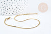 Bracelet chaine cheville torsadé acier inoxydable 304 doré 24.8cm, x1 (G8805)
