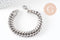 Bracelet gros maillons en inoxydable, fermoir toggle, bracelet homme, x1 (G0273)