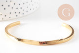 Bracelet jonc torsadé acier inoxydable doré IP 14k 68mm, x1 (G5946)