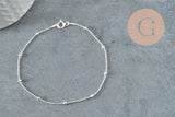 Bracelet maille boule fine argent 925 massif 17.7cm, x1 (G9431)