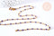 Bracelet ou collier acier doré 14k résine violet 1.5mm-20.5cm, x1 (G3601)