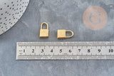 Breloque cadenas acier 304 doré 18k inoxydable 18mm, création bijoux amour, x1 (G2612)
