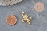 Breloque cheval cabré doré 18K, 22mm, en laiton, pour bijoux DIY.