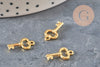 Gold zamac key charm 15.5mm, x10 (G11227)