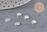 Round connector charm 304 stainless steel silver 6mm VALID