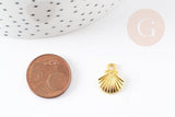 Breloque coquillage zamac doré 14mm ,Pendentif coquillage création bijoux x10 G1604