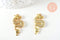 Breloque dragon laiton doré 18k cristal 33mm, x1 (G9158)