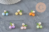 Breloque fruit cerise jade naturel teinté métal doré 19mm, x1 (G11378)-Breloques et pendentifs-Gingerlily Perles