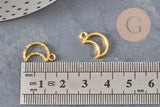 Dije luna texturizado calado zamac dorado 15mm, x5 (G11221)