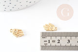 Breloque main oeil protecteur zamac doré 18k cristal zircon 15mm, x1 (G4765)